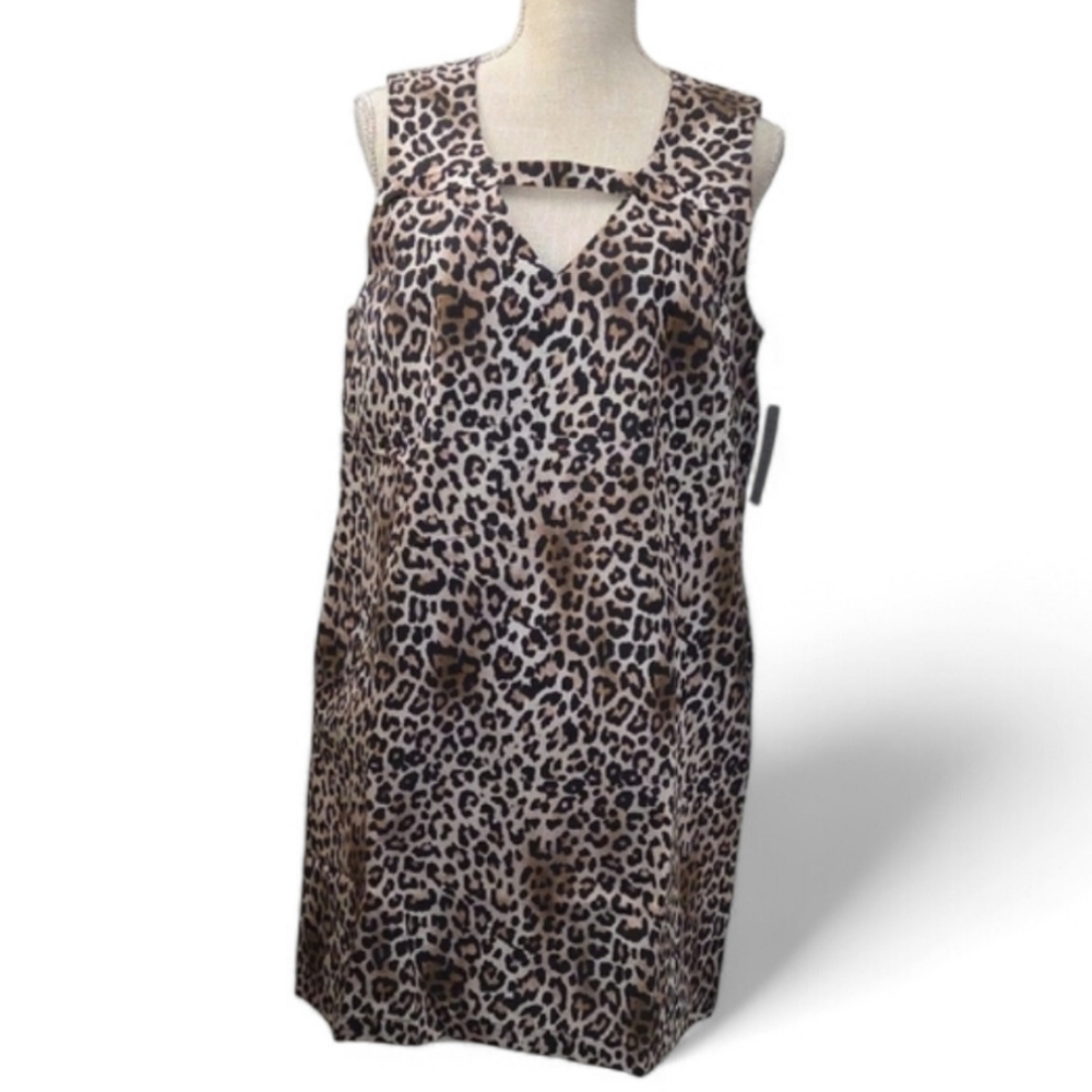 NWT Du Paradis Heather Leopard Print Mini Dress